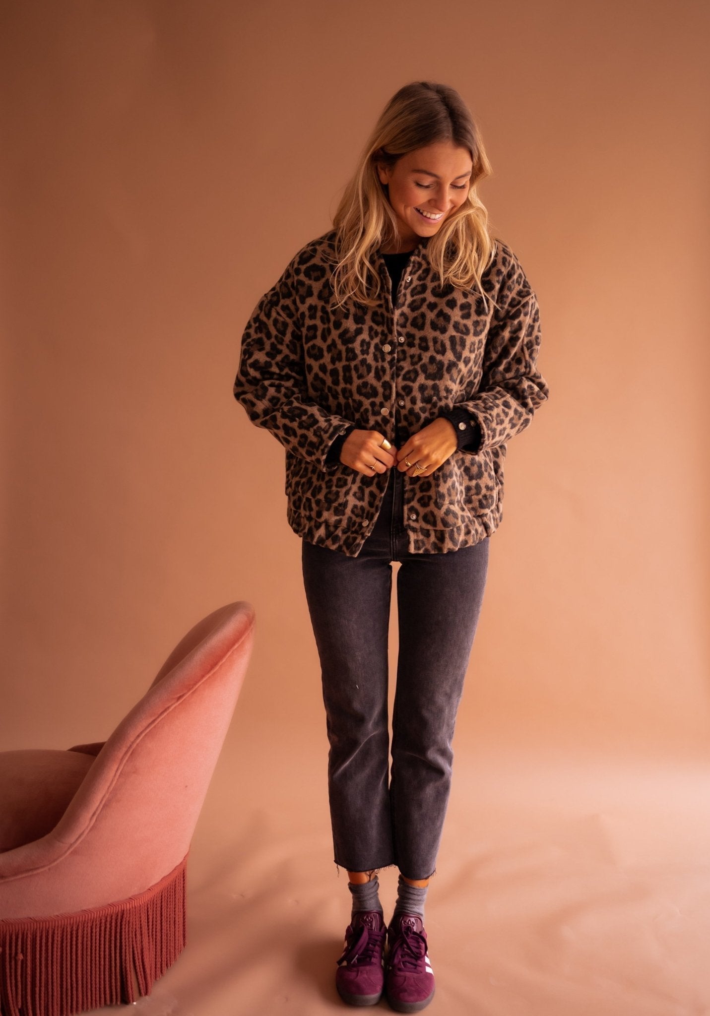 Leonor | Chaqueta corta con estampado de leopardo