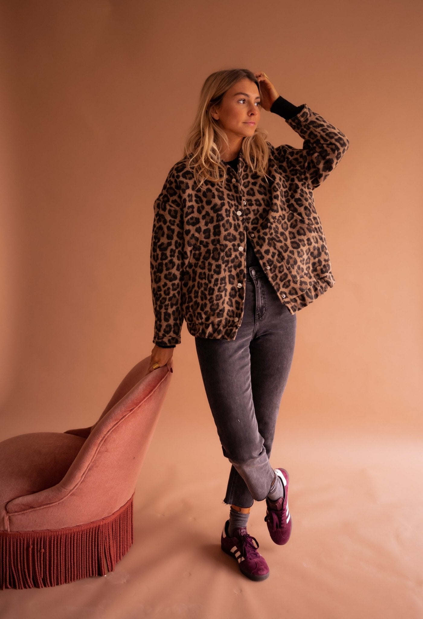 Leonor | Chaqueta corta con estampado de leopardo