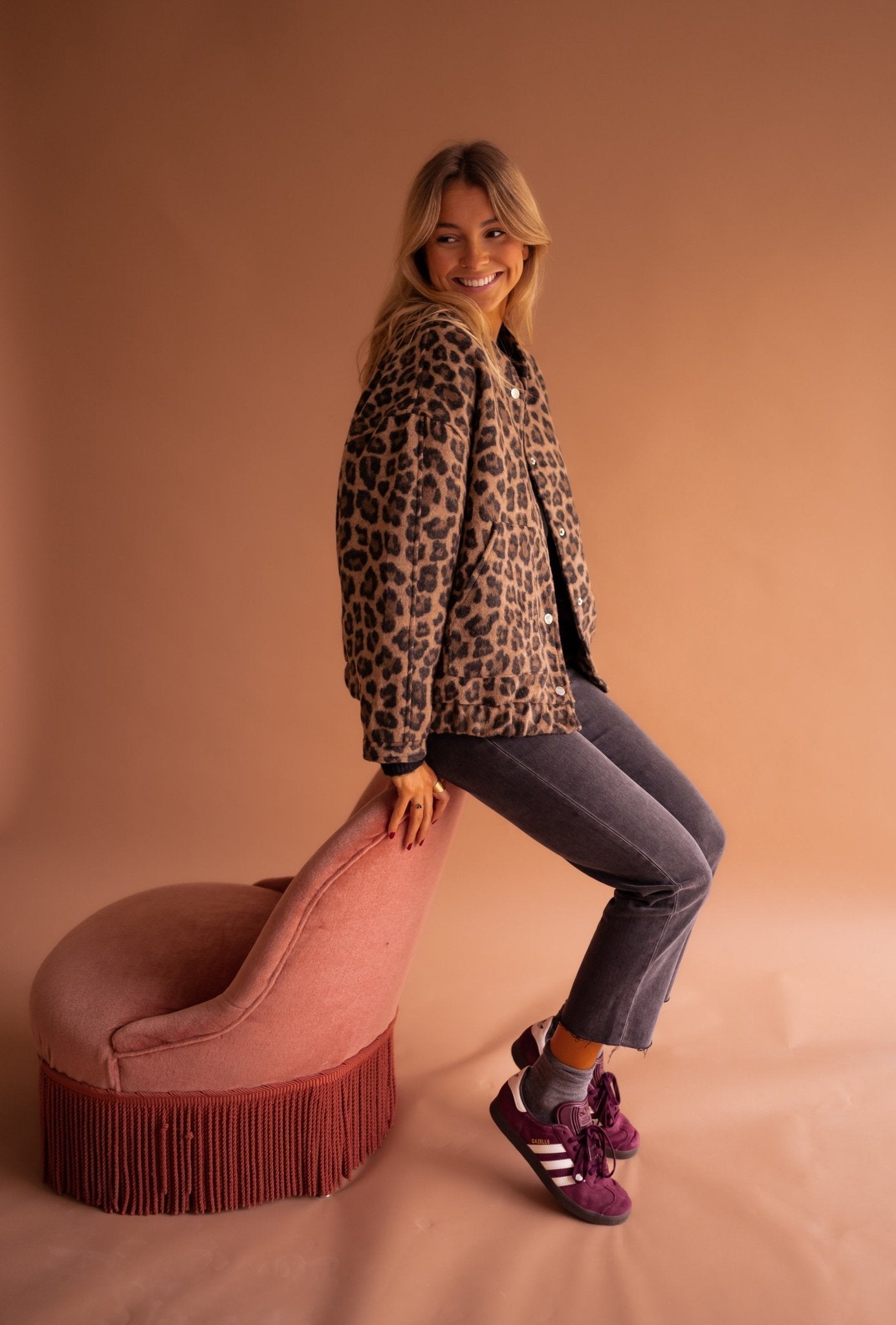 Leonor | Chaqueta corta con estampado de leopardo