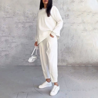 Amélie | Conjunto chic de dos piezas con mangas largas y pantalón fluido